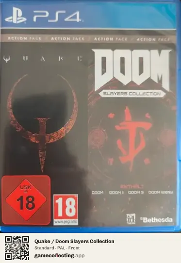 Quake / Doom Slayers Collection PlayStation 4, PAL box front