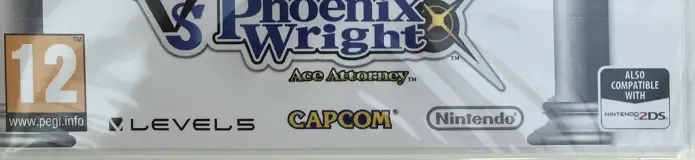 Professor Layton vs. Phoenix Wright: Ace Attorney, the PEGI square on its front