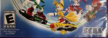 Sonic Free Riders, the ESRB box on its front