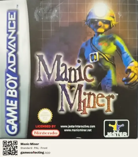 Manic Miner Game Boy Advance, PAL box front