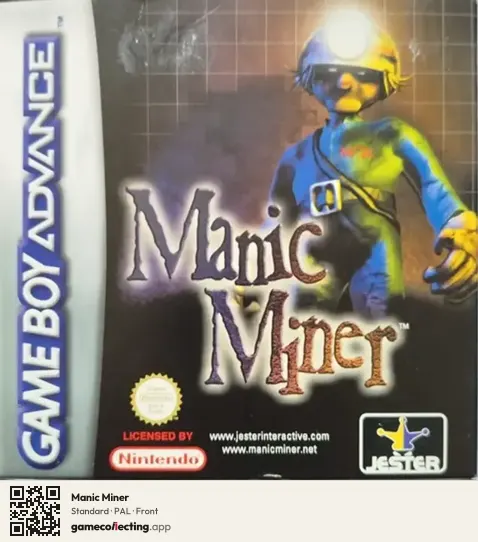 Manic Miner Game Boy Advance, PAL box front