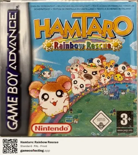 Hamtaro: Rainbow Rescue Game Boy Advance, PAL box front