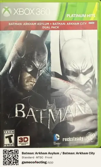 Batman: Arkham Asylum / Batman: Arkham City Xbox 360, NTSC box front