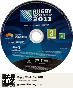 Rugby World Cup 2011 PlayStation 3, PAL disc