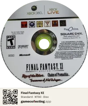 Final Fantasy XI Xbox 360, NTSC disc