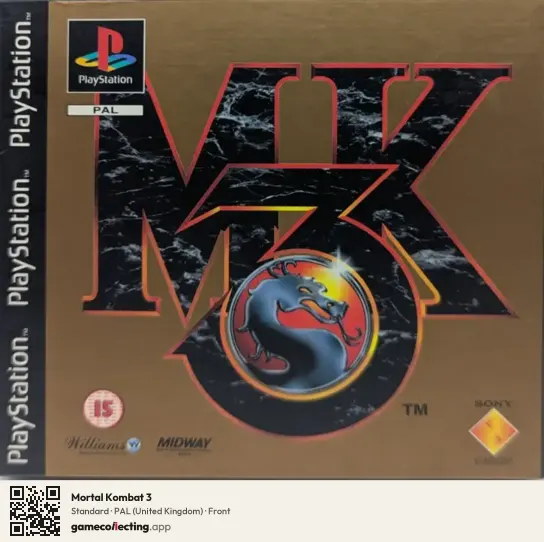 Mortal Kombat 3 PlayStation, United Kingdom box front
