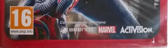 The Amazing Spider-Man, the PEGI square on its front