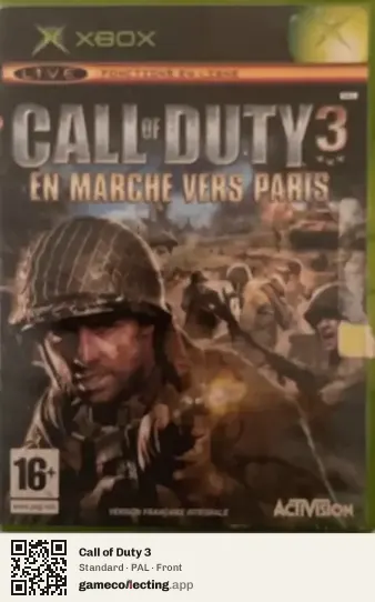 Call of Duty 3 Xbox, PAL box front