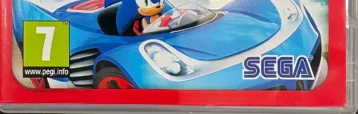 Sonic & All-Stars Racing Transformed, the PEGI square on its front