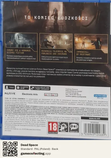 Dead Space PlayStation 5, Poland box back