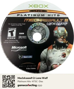 MechAssault 2: Lone Wolf Xbox, NTSC disc