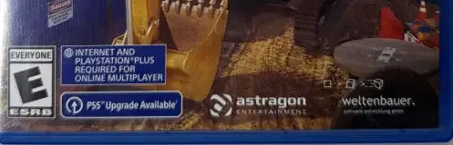 Construction Simulator, the ESRB box on its front