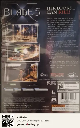 X-Blades Computer, NTSC box back