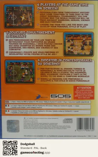 Dodgeball PlayStation 2, PAL box back