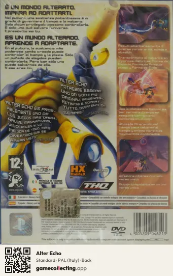 Alter Echo PlayStation 2, Italy box back