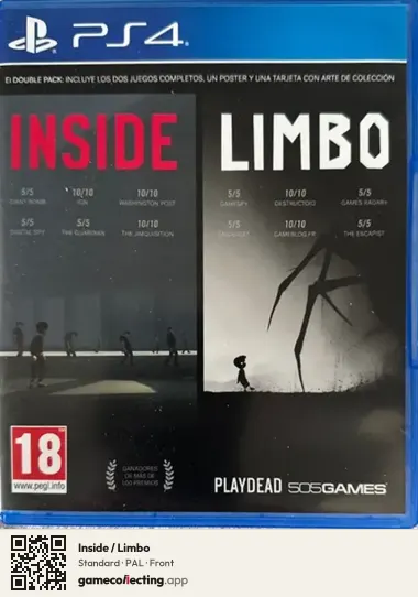 Inside / Limbo PlayStation 4, PAL box front