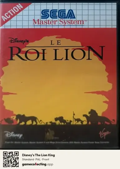 Disney's The Lion King Sega Master System, PAL box front