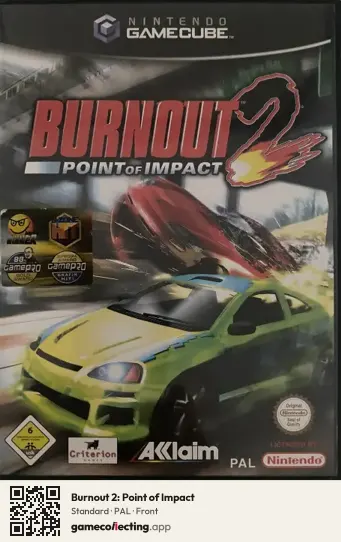 Burnout 2: Point of Impact Nintendo GameCube, PAL box front