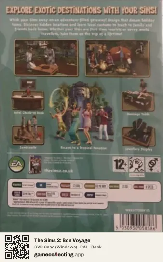 The Sims 2: Bon Voyage Computer, PAL box back