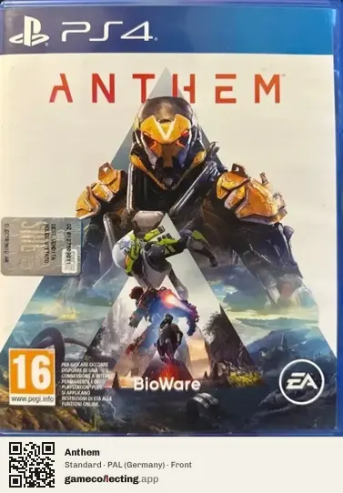 Anthem PlayStation 4, Germany box front