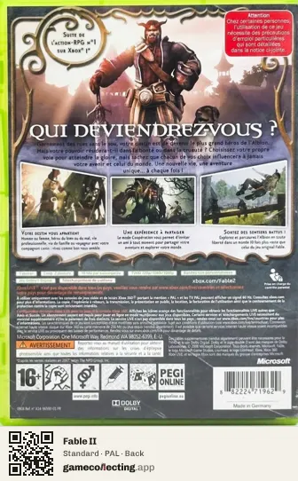 Fable II Xbox 360, PAL box back