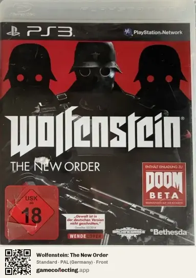 Wolfenstein: The New Order PlayStation 3, Germany box front
