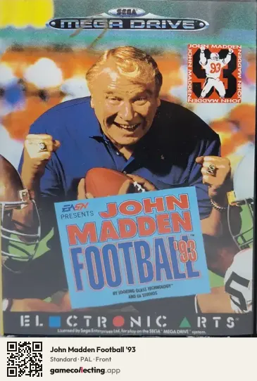 John Madden Football '93 Sega Mega Drive / Genesis, PAL box front