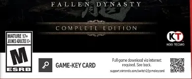 Wo Long: Fallen Dynasty, the ESRB box on its front