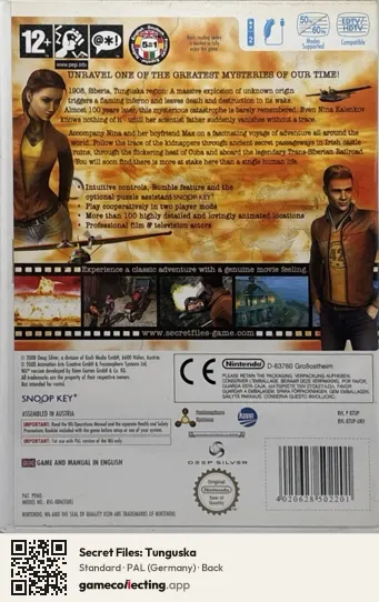 Secret Files: Tunguska Nintendo Wii, Germany box back