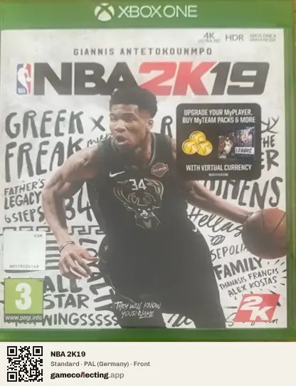NBA 2K19 Xbox One, Germany box front