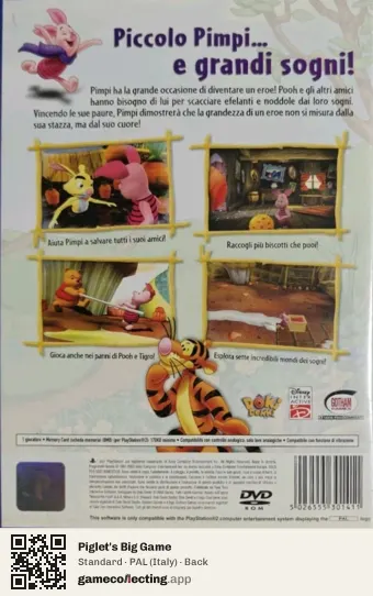 Piglet's Big Game PlayStation 2, Italy box back