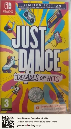 Just Dance: Decades of Hits Nintendo Switch, United Kingdom box front