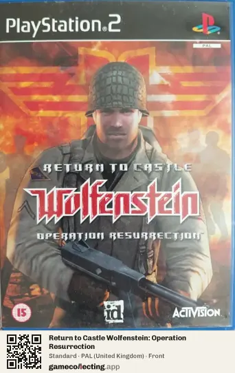 Return to Castle Wolfenstein: Operation Resurrection PlayStation 2, United Kingdom box front