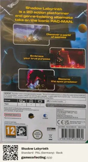 Shadow Labyrinth Nintendo Switch, Germany box back