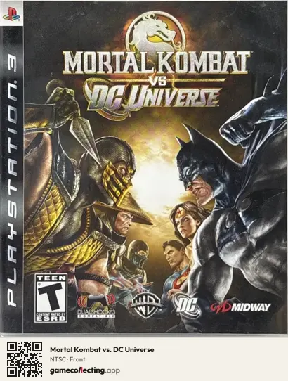 Mortal Kombat vs. DC Universe PlayStation 3, NTSC box front