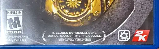 Borderlands: The Handsome Collection, the ESRB box on its front