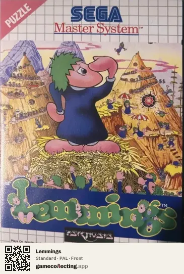 Lemmings Sega Master System, PAL box front