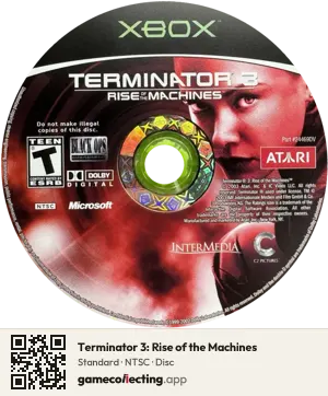Terminator 3: Rise of the Machines Xbox, NTSC disc