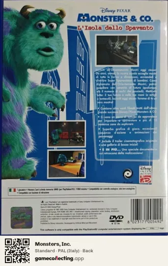 Monsters, Inc. PlayStation 2, Italy box back