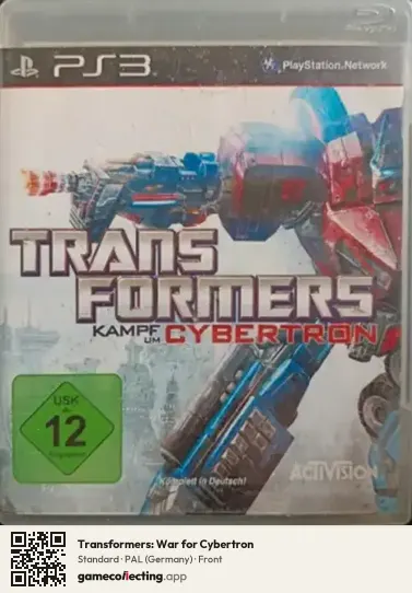 Transformers: War for Cybertron PlayStation 3, Germany box front