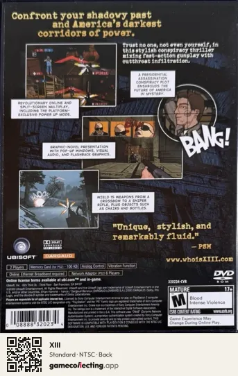 XIII PlayStation 2, NTSC box back