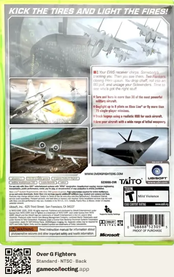 Over G Fighters Xbox 360, NTSC box back