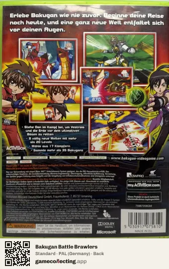 Bakugan Battle Brawlers Xbox 360, Germany box back