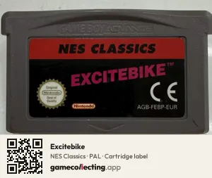 Excitebike Game Boy Advance, PAL cartridge label