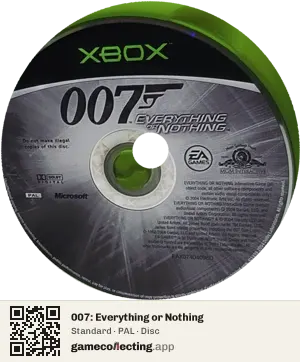 007: Everything or Nothing Xbox, PAL disc