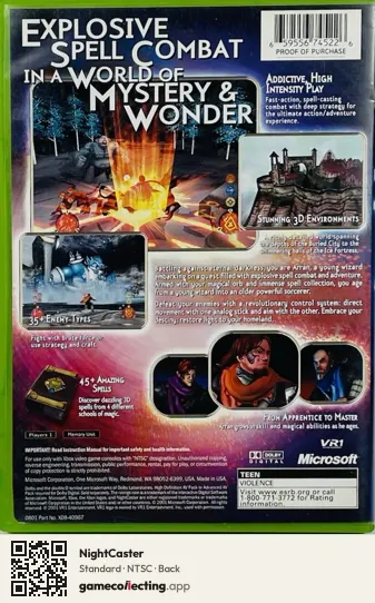 NightCaster Xbox, NTSC box back