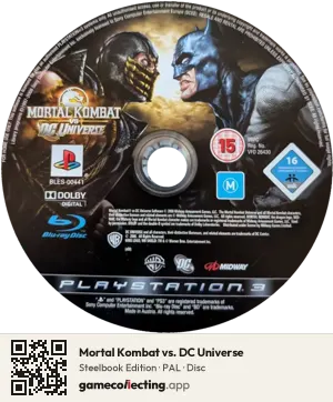 Mortal Kombat vs. DC Universe PlayStation 3, PAL disc
