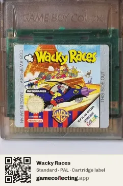 Wacky Races Game Boy Color, PAL cartridge label