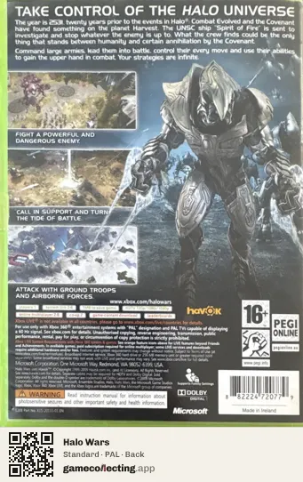 Halo Wars Xbox 360, PAL box back
