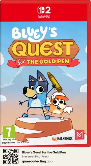 Bluey's Quest for the Gold Pen Nintendo Switch 2, PAL box front